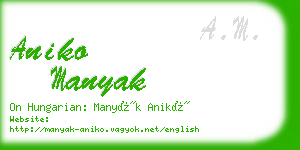 aniko manyak business card